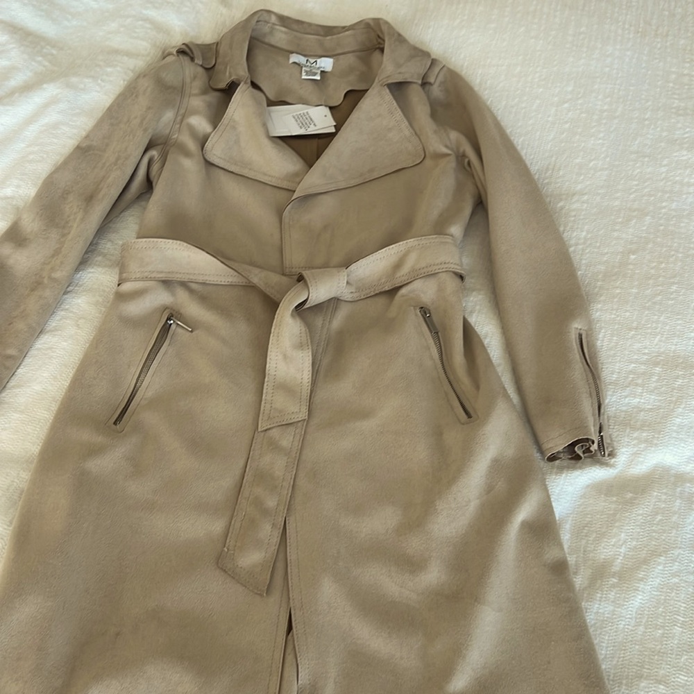 Trench Coat/ Faux Leather